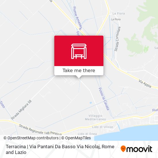 Terracina | Via Pantani Da Basso Via Nicolaj map