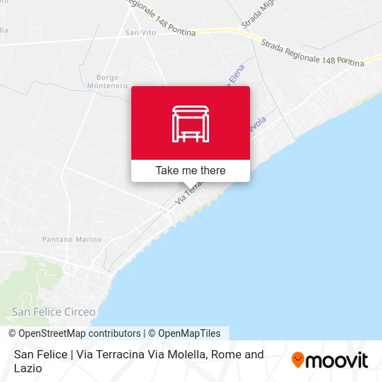 Via Terracina Via Molella, San Felice map