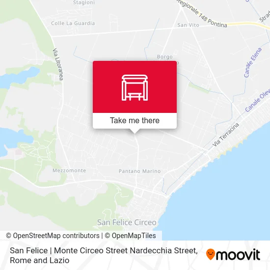 San Felice | Monte Circeo Street Nardecchia Street map