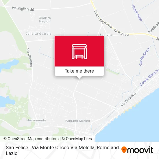 San Felice Monte Circeo Street Molella Street map
