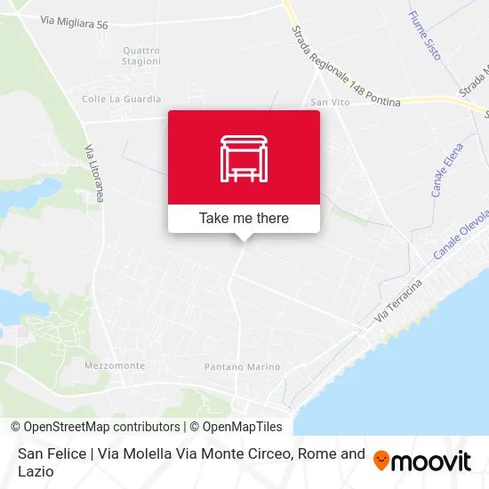 San Felice | Molella Road Monte Circeo Road map