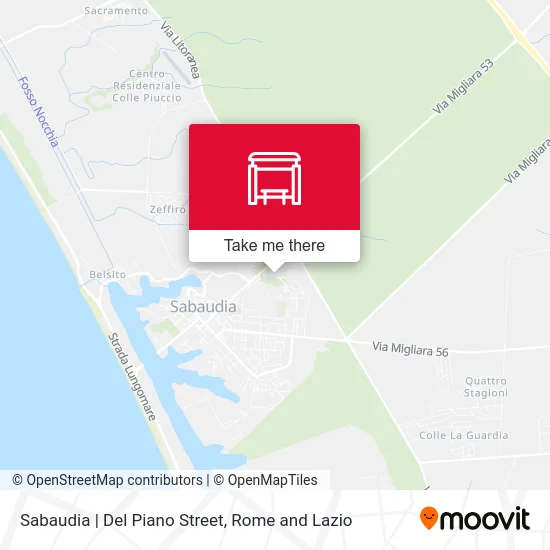 Sabaudia | Del Piano Street map