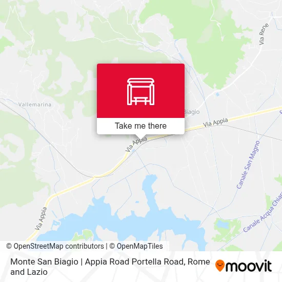 Monte San Biagio | Appia Road Portella Road map