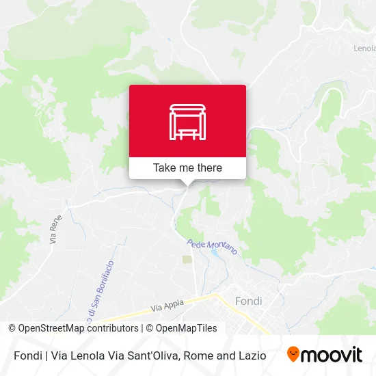 Fondi | Lenola Street Sant'Oliva Street map