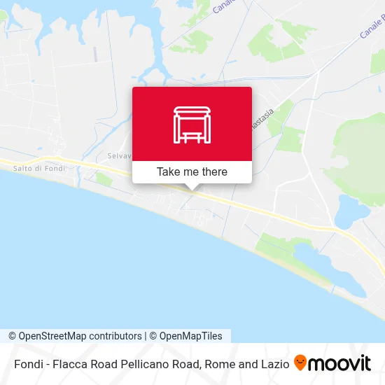 Fondi - Flacca Road Pellicano Road map