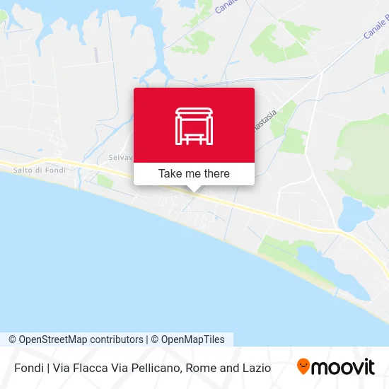 Fondi - Flacca Road Pellicano Road map