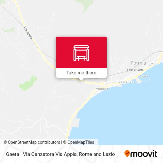 Gaeta | Canzatora Street Appia Road map