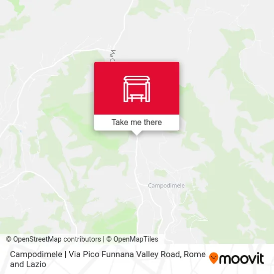 Campodimele | Via Pico Funnana Valley Road map