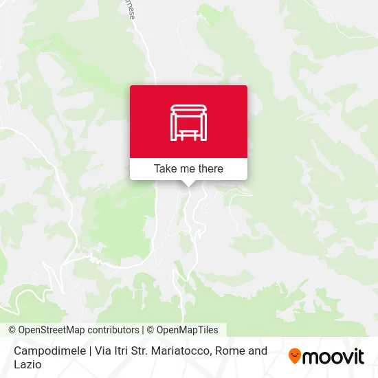 Campodimele | Itri Street Mariatocco Road map