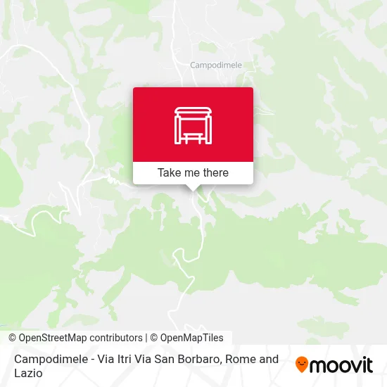 Campodimele - Via Itri Via San Borbaro map