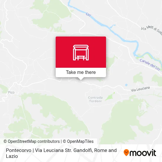 Pontecorvo | Via Leuciana Str. Gandolfi map