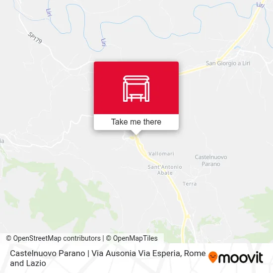 Castelnuovo Parano | Via Ausonia Via Esperia map