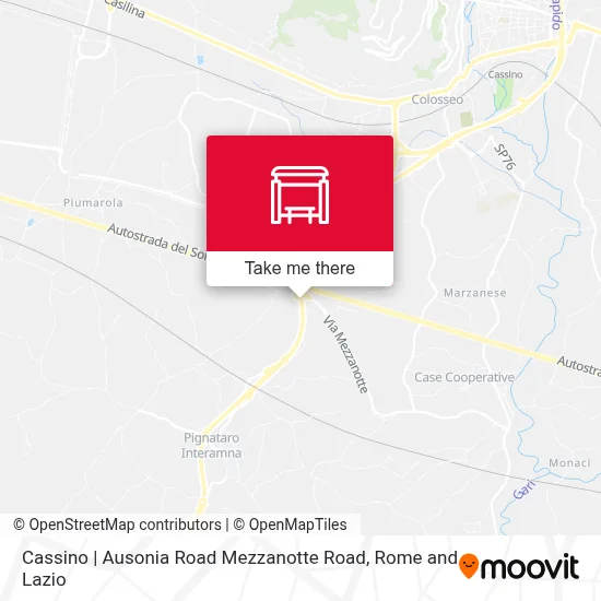 Cassino | Ausonia Road Mezzanotte Road map