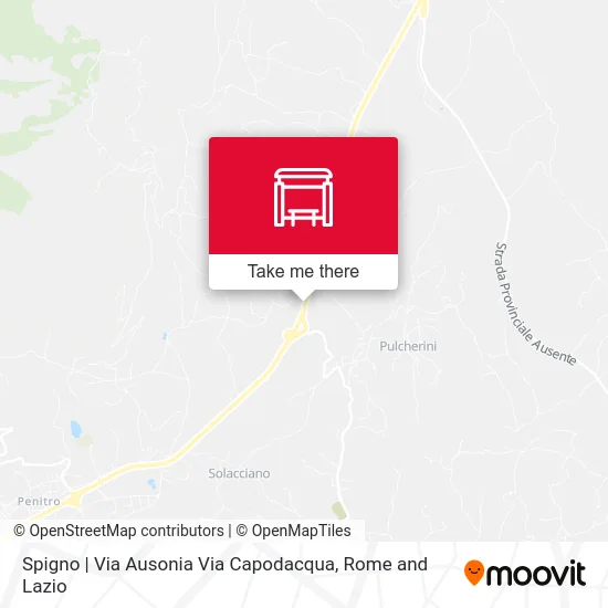 Spigno | Ausonia Road Capodacqua Road map