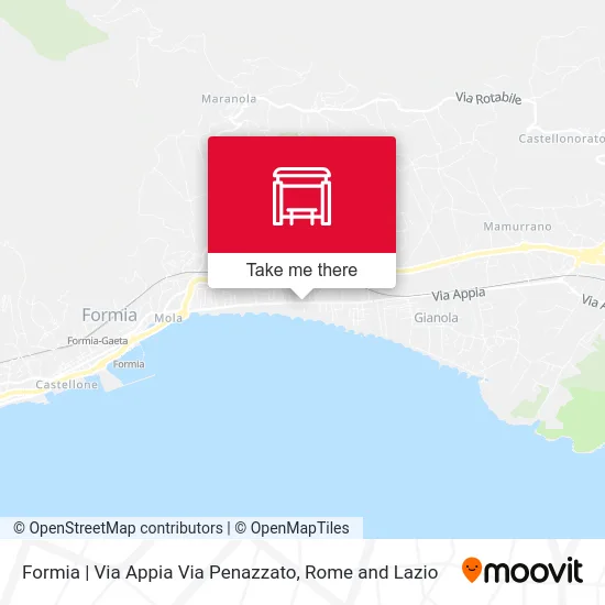 Formia | Appia Road Penazzato Street map