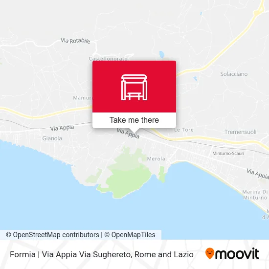 Formia | Appia Road Sughereto Road map