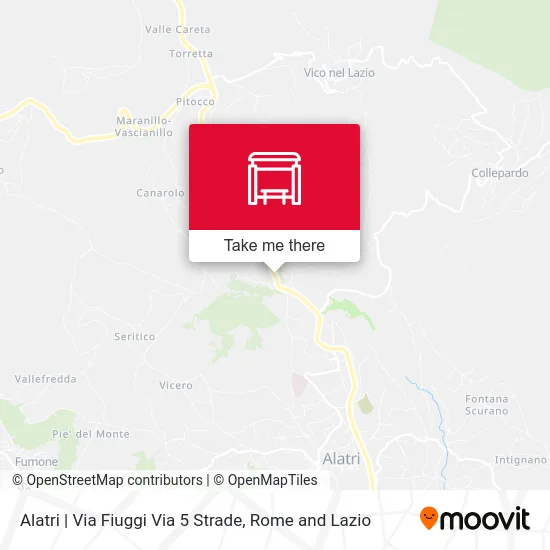 Alatri | Via Fiuggi Via 5 Strade map