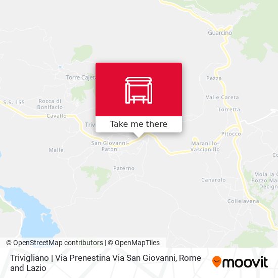 Trivigliano | Via Prenestina Via San Giovanni map