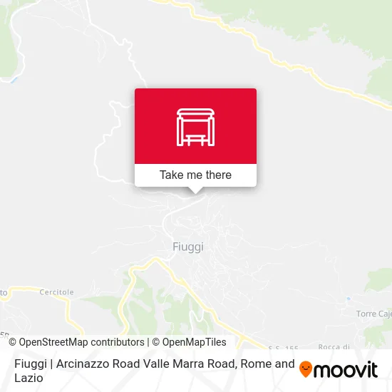 Fiuggi | Arcinazzo Road Valle Marra Road map