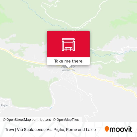 Trevi | Via Sublacense Via Piglio map