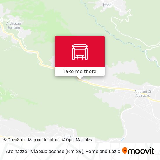 Arcinazzo | Via Sublacense (Km 29) map