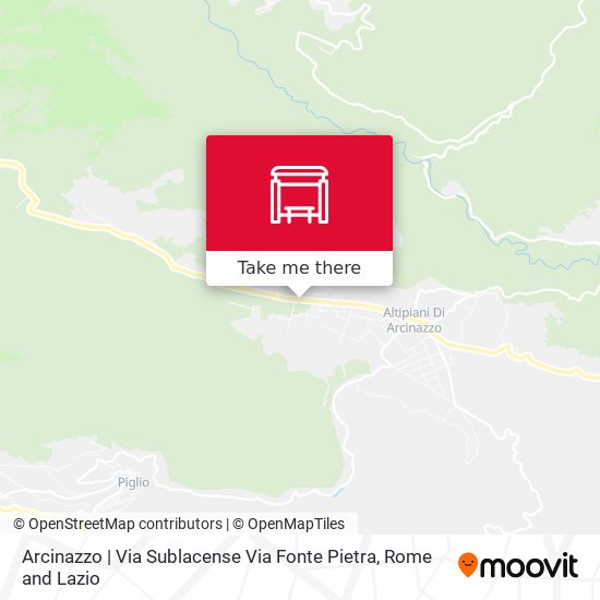Arcinazzo | Via Sublacense Via Fonte Pietra map