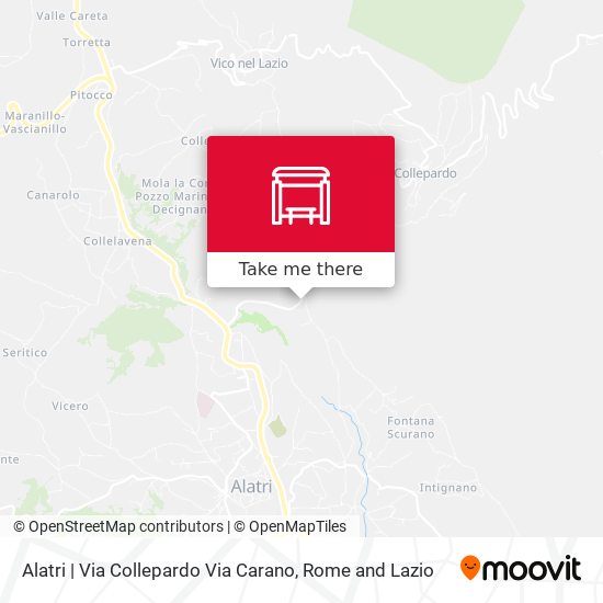 Alatri | Via Collepardo Via Carano map