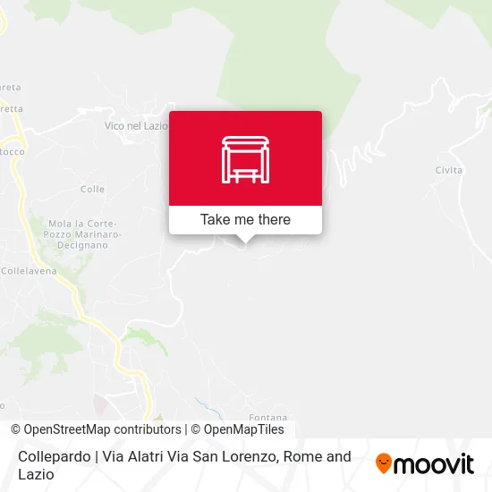 Collepardo | Alatri Road San Lorenzo Road map