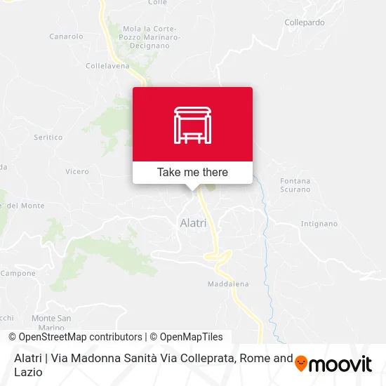 Alatri | Madonna Sanità Street Colleprata Street map