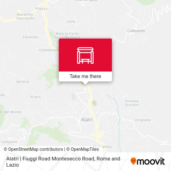 Alatri | Fiuggi Road Montesecco Road map