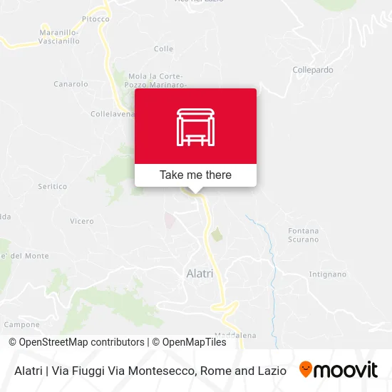 Alatri | Fiuggi Road Montesecco Road map