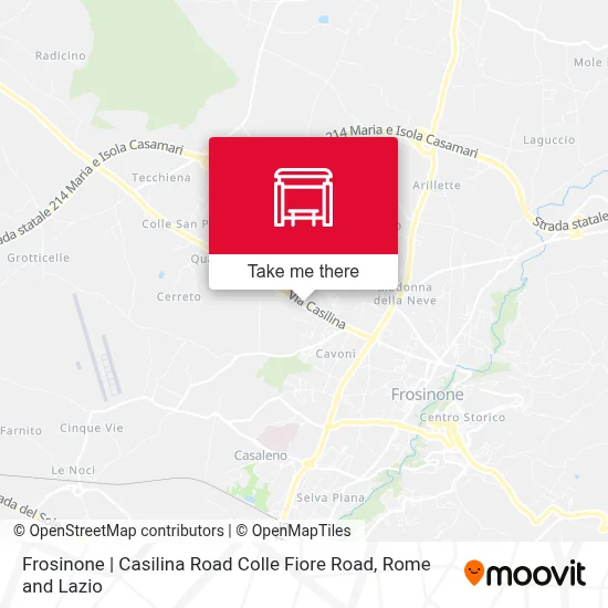 Frosinone | Casilina Road Colle Fiore Road map