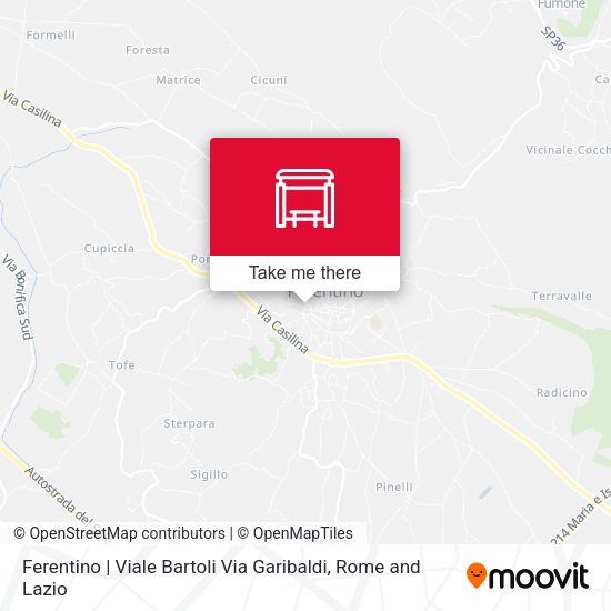 Ferentino | Viale Bartoli Via Garibaldi map