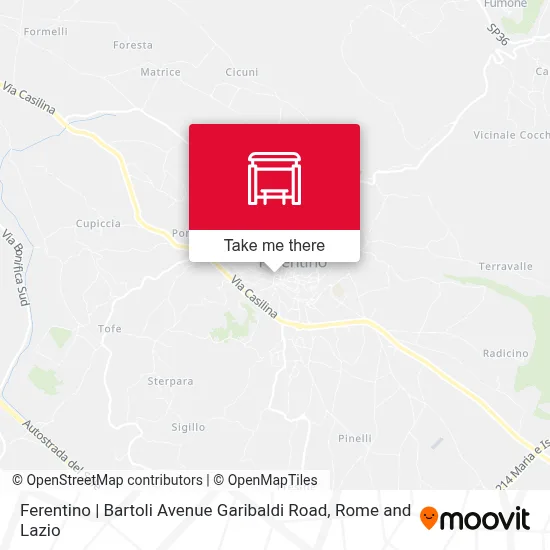 Ferentino | Bartoli Avenue Garibaldi Road map