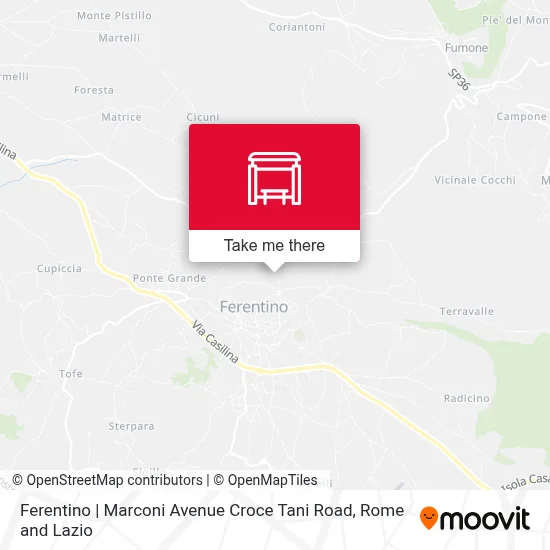 Ferentino | Marconi Avenue Croce Tani Road map