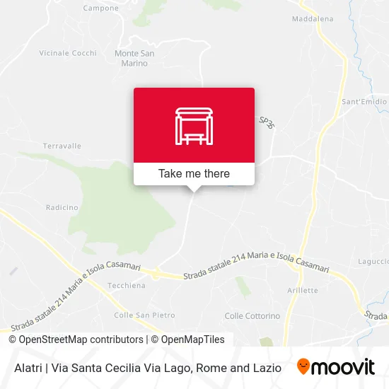 Alatri | Santa Cecilia Street Lake Street map