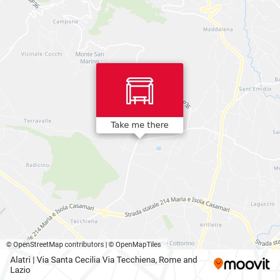 Alatri | Via Santa Cecilia Via Tecchiena map