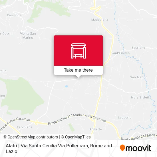 Alatri | Santa Cecilia Street Polledrara Street map