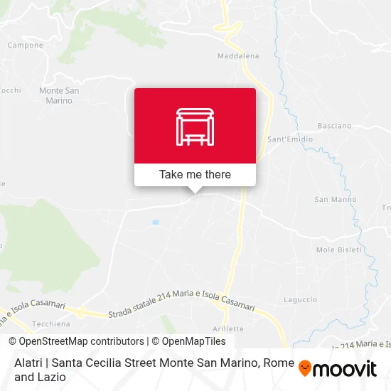 Alatri | Santa Cecilia Street Monte San Marino map