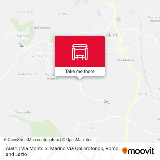 Alatri | Mount St. Marino Street Collerotondo Street map