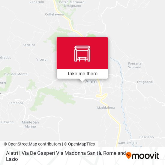 Alatri | Via De Gasperi Via Madonna Sanità map