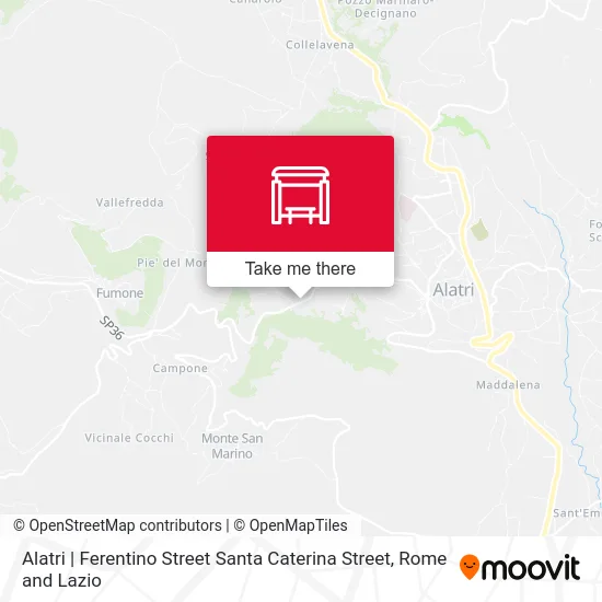 Alatri | Ferentino Street Santa Caterina Street map