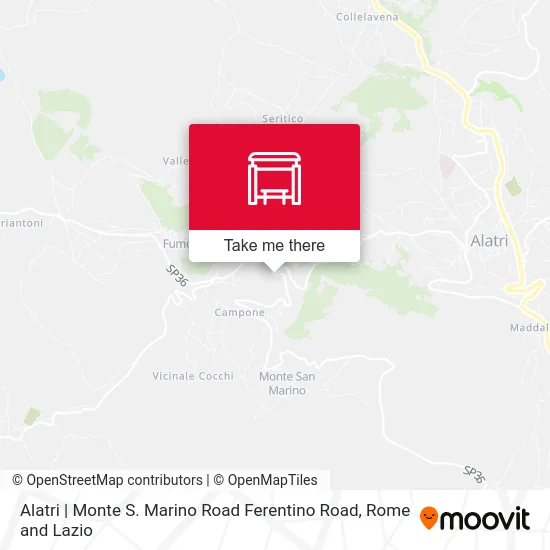 Alatri | Monte S. Marino Road Ferentino Road map
