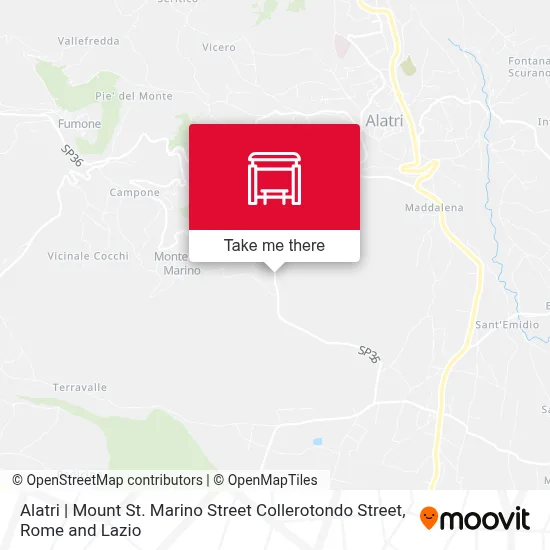 Alatri | Mount St. Marino Street Collerotondo Street map