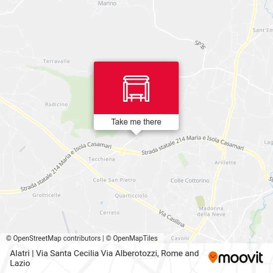 Alatri | St. Cecilia Street Alberotozzi Street map