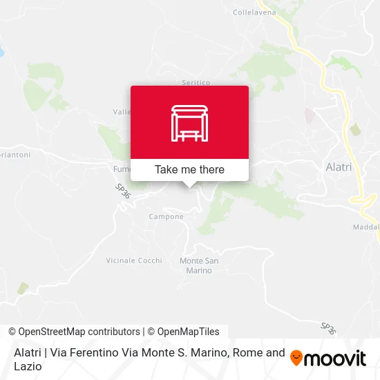 Alatri - Via Ferentino Via Monte S. Marino map