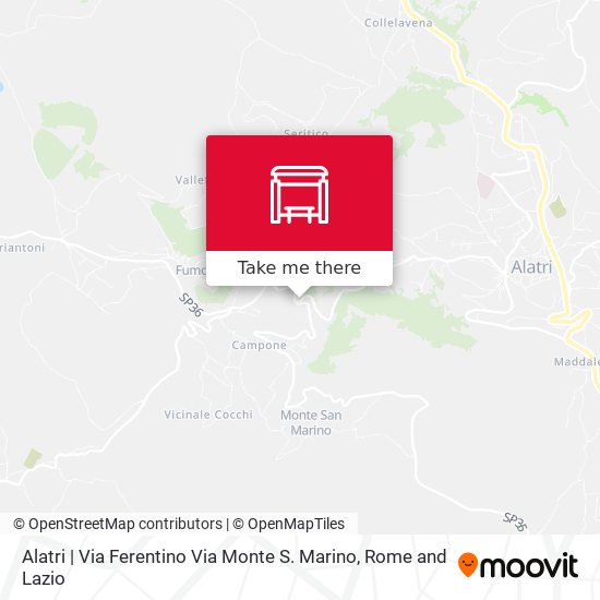 Alatri | Via Ferentino Via Monte S. Marino map