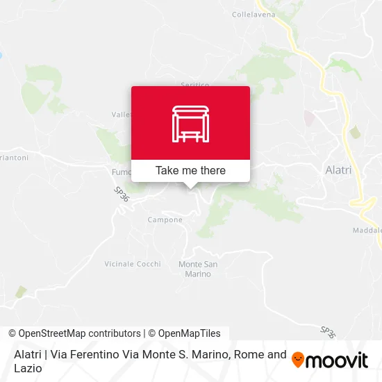 Alatri - Via Ferentino Via Monte S. Marino map
