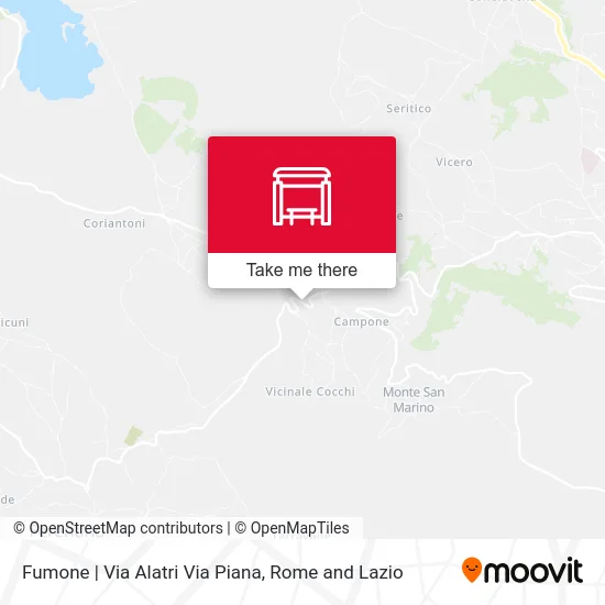 Fumone | Via Alatri Via Piana map