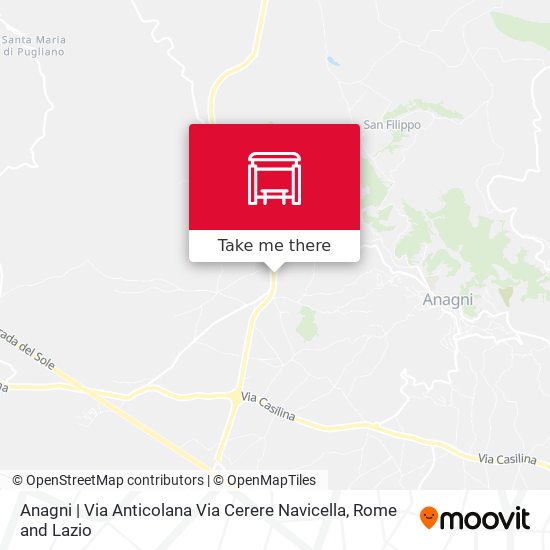 Anagni | Via Anticolana Via Cerere Navicella map